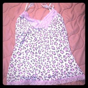 Pink & White Cheetah Print Sleeper Tank